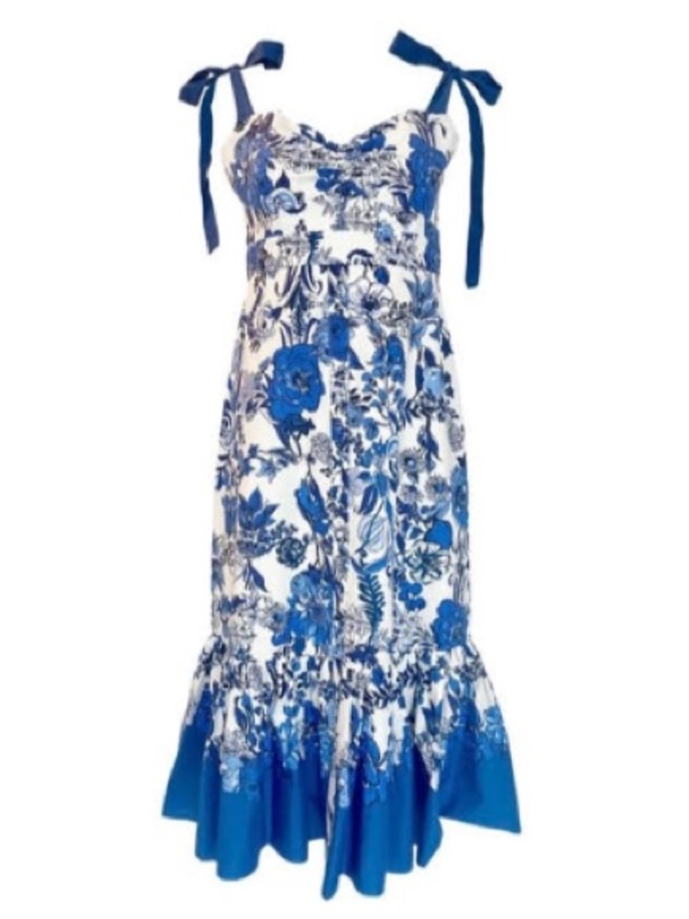 Cara Cara Flower Grid Blue Belvedere Dress - Picture 16 of 16